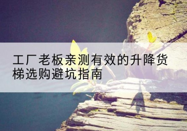 中山升降货梯怎么选-工厂老板亲测有效的升降货梯选购避坑指南